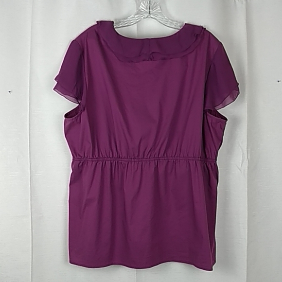 Style &Co, empire waist, flutter sleeve top, sz 22 - Picture 4 of 6